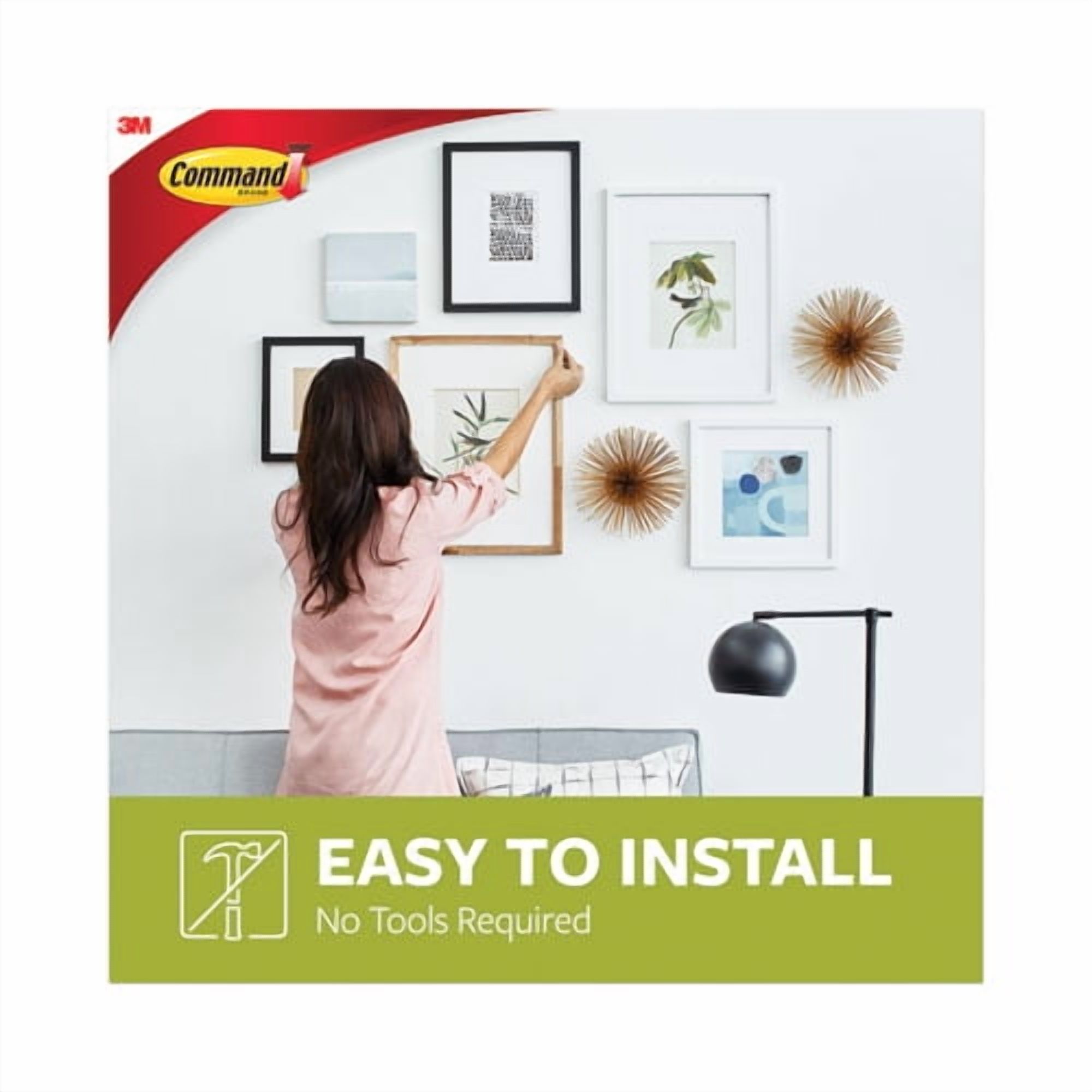 Universal Picture Hanger, Large, Silver, 5 Lb Capacity, 1 Hanger And 4 Strips | Bundle of 5 Each