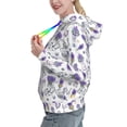 thumbnail image 2 of Fotbe Lavender Bicycle Pattern Womens Long Sleeve Hoodie, Pullover Hooded Sweatshirt, Kangaroo Pocket Hoodie with Eye-catching Drawstrings-, 2 of 7