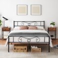 thumbnail image 2 of Queen Bed Frame Platform with Headboard and Footboard Metal Bed Mattress Foundation with Storage No Box Spring Needed Black (Queen), 2 of 7