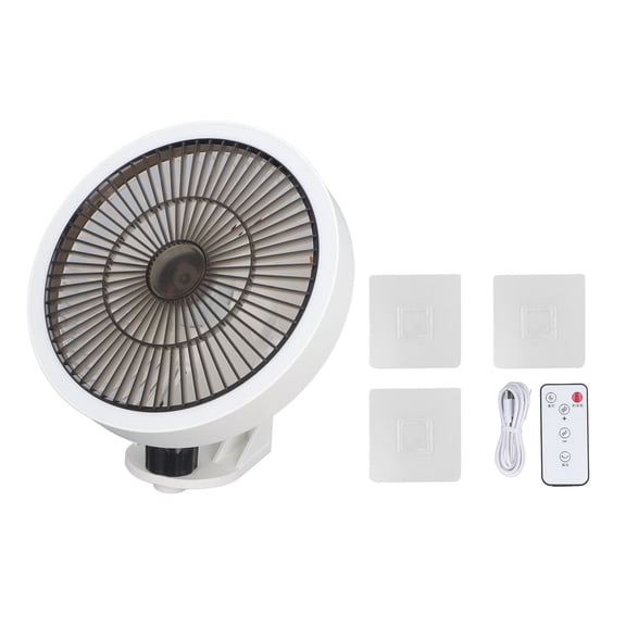 NFTIGB Small Wall Mount Fan with Remote Control Mini Oscillating Portable Fan with Night Light 3 Speeds for RV Bedroom Home Office Garage Desk White Cooling Fan