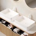 thumbnail image 5 of Wohh 20" Rectangular Bathroom Sink White Ceramic Vessel Vanity Basin with French Stripe Design, 19.69"x13.39"x5.12" Countertop Porcelain Sink for Modern Home & Commercial Use, 5 of 9