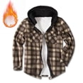 thumbnail image 4 of GaThRRgYP Mens Jackets Big and Tall,Jackets for Women Winter,Men Zipper Casual Hooded Thicken Lattice Long Sleeve With Pocket Jacket Brown L, 4 of 9