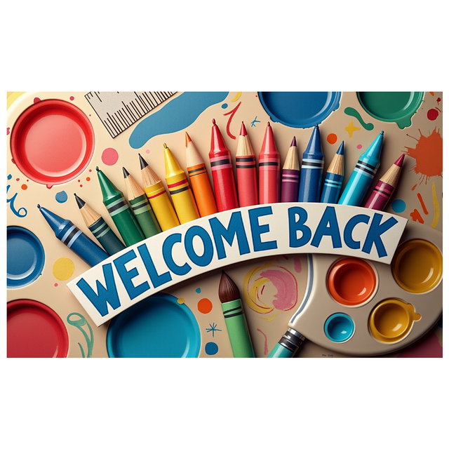 Back to School Classroom Banner Welcome Decoration Backdrop for School Supplies Classroom Teaching Space Party Props Background