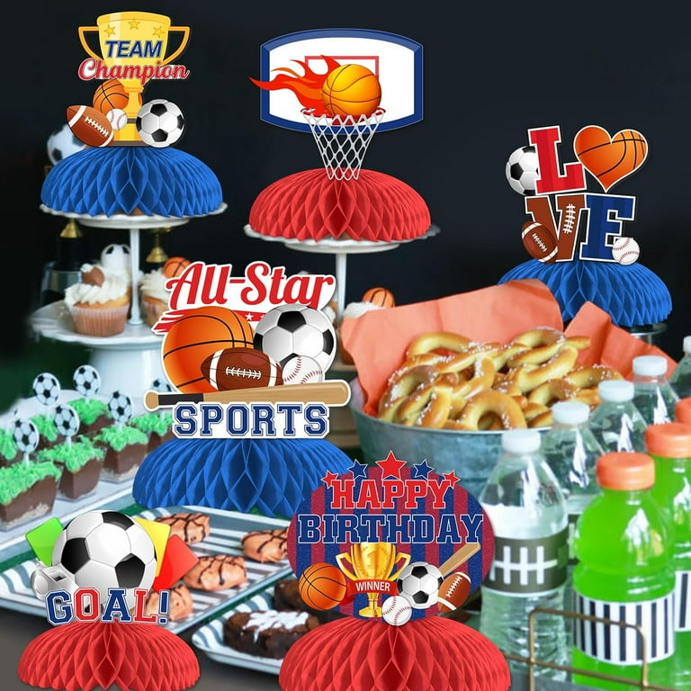 Soccer Table Decorations Soccer Honeycomb Centerpiece Soccer Themed Birthday Party Decorations Topper Centerpieces Sports Champion Football Birthday Baby Shower Supply Love Sports Centerpieces