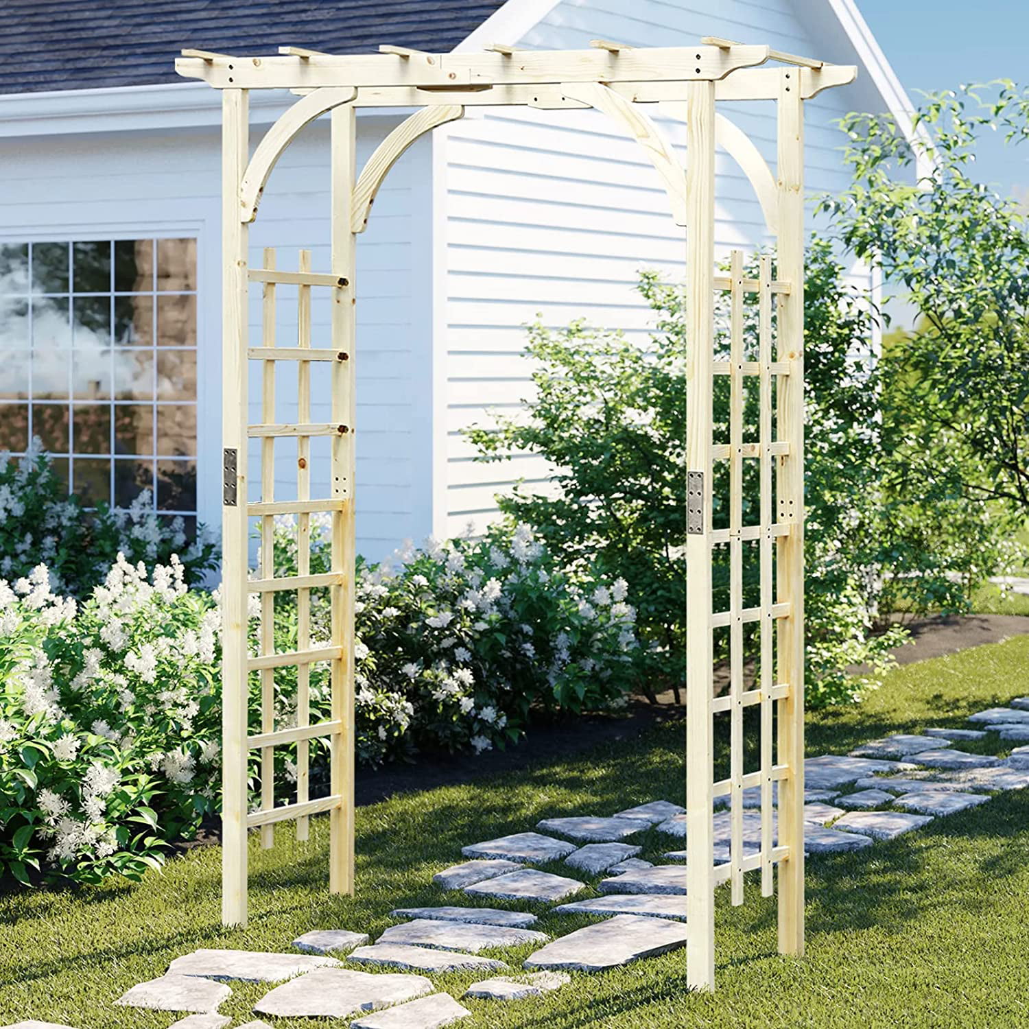 Details about   80in Wedding Arch Decor Trellis Patio Pergola Gate Outdoor Garden Athens Arbor 