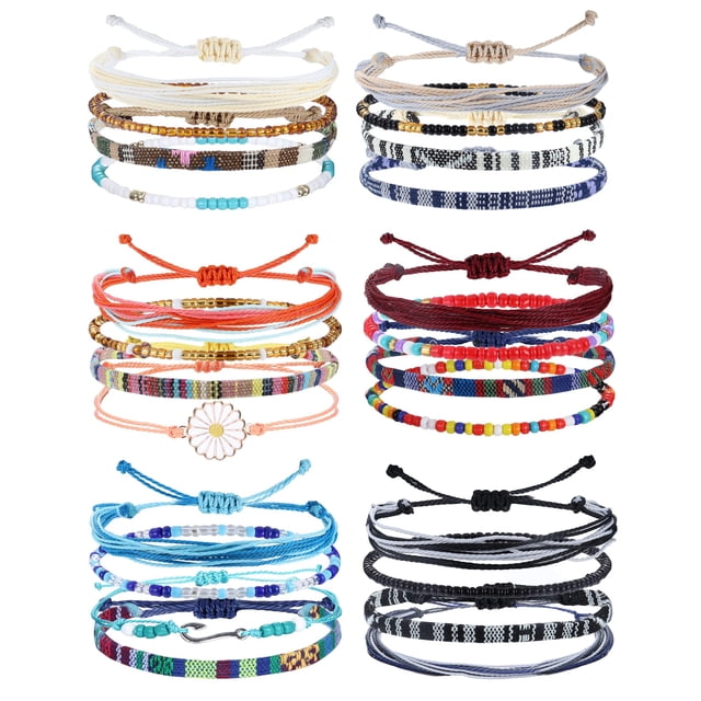 Pulsera LOLIAS de 24 piezas, impermeable, ajustable, set de amistad