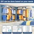thumbnail image 4 of Ulif E12 Clothes Rack,Heavy Duty Freestanding Garment Rack with Shelves,Metal Clothing Closet Storage System for Hanging Clothes，71" W x 16" D x 76.5" H, Hold 960 lbs，White, 4 of 7