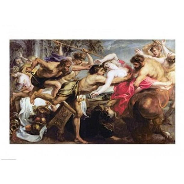 Poster Lapiths & Centaures de Peter Paul Rubens - 24 x 18 Po.