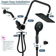 thumbnail image 6 of 8'' High Pressure Rainfall Shower Head with 6 Function Handheld Shower Spray, Dual Shower Head Combo with Adjustable Slide Bar, Luxury Matte Black, 6 of 7