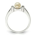 thumbnail image 2 of White Sterling Silver Ring Band Pearl Cubic Zirconia CZ Clear Freshwater, 2 of 3
