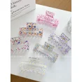thumbnail image 2 of UXSL, nuevas pinzas para el cabello con estampado de flores para mujer, pinzas para el cabello de plástico coloridas y resistentes, pinzas para el cabello de gran tamaño, horquilla de cangrejo, 2 of 5