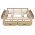 thumbnail image 5 of EUROCO Queen Size Platform Bed Frame, Storage Wood Bed with 6 Drawes, Antique Natural, 5 of 17