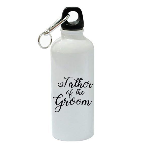 Father of the Groom White Aluminum Sports 20 oz Water Bottle