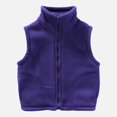 thumbnail image 6 of CAICJ98 Girls' Boys Sherpa Fleece Vest Outwear Toddler Kids Lightweight Solid Color Cute Jacket with Pockets (Purple,7-8 Years), 6 of 7