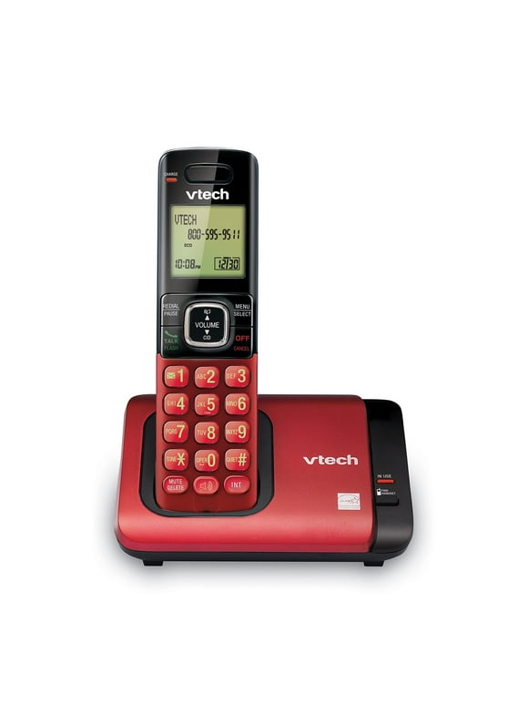 VTech CS6719-16 DECT 6.0 Phone with Caller ID/Call Waiting, 1 Cordless Handset, Red 1 Handset