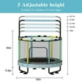 thumbnail image 6 of Baxluxe 55" 7-in-1 Upgraded Kids Trampoline, Reinforced Safe Design with Adjustable Height & Net, 500lbs Capacity Indoor and Outdoor Mini Trampoline for Boys & Girls Ages 3-8, Blue Dinosaur, 6 of 7
