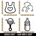 thumbnail image 2 of Baby Shower Rattle Bottle Bib Mobile Rubber Stamp Set for Scrapbooking Crafting Stamping - Large 1-1/4 Inch, 2 of 7