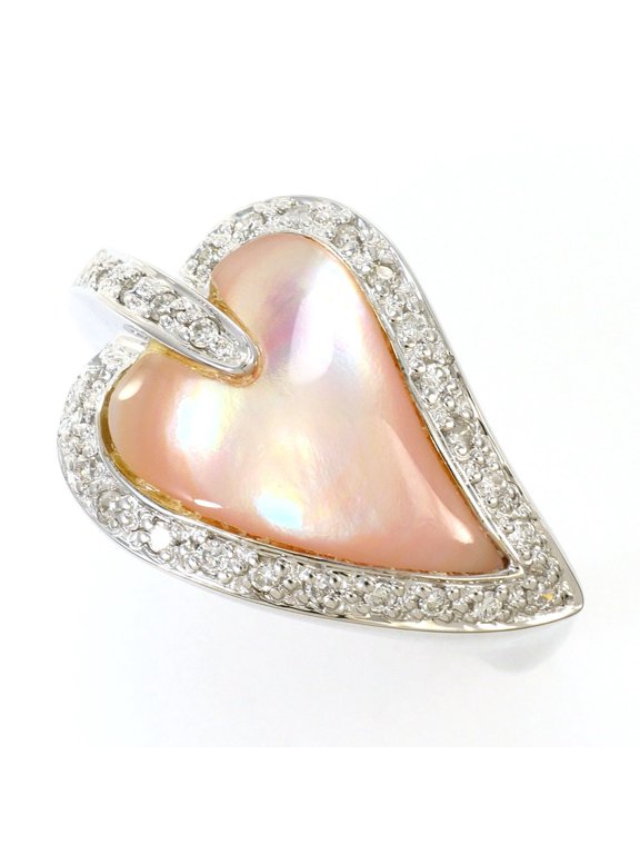 Pre-Owned 18K (18-karat white gold) ring, 1 piece, shell and 0.16ct diamond, with certificate...