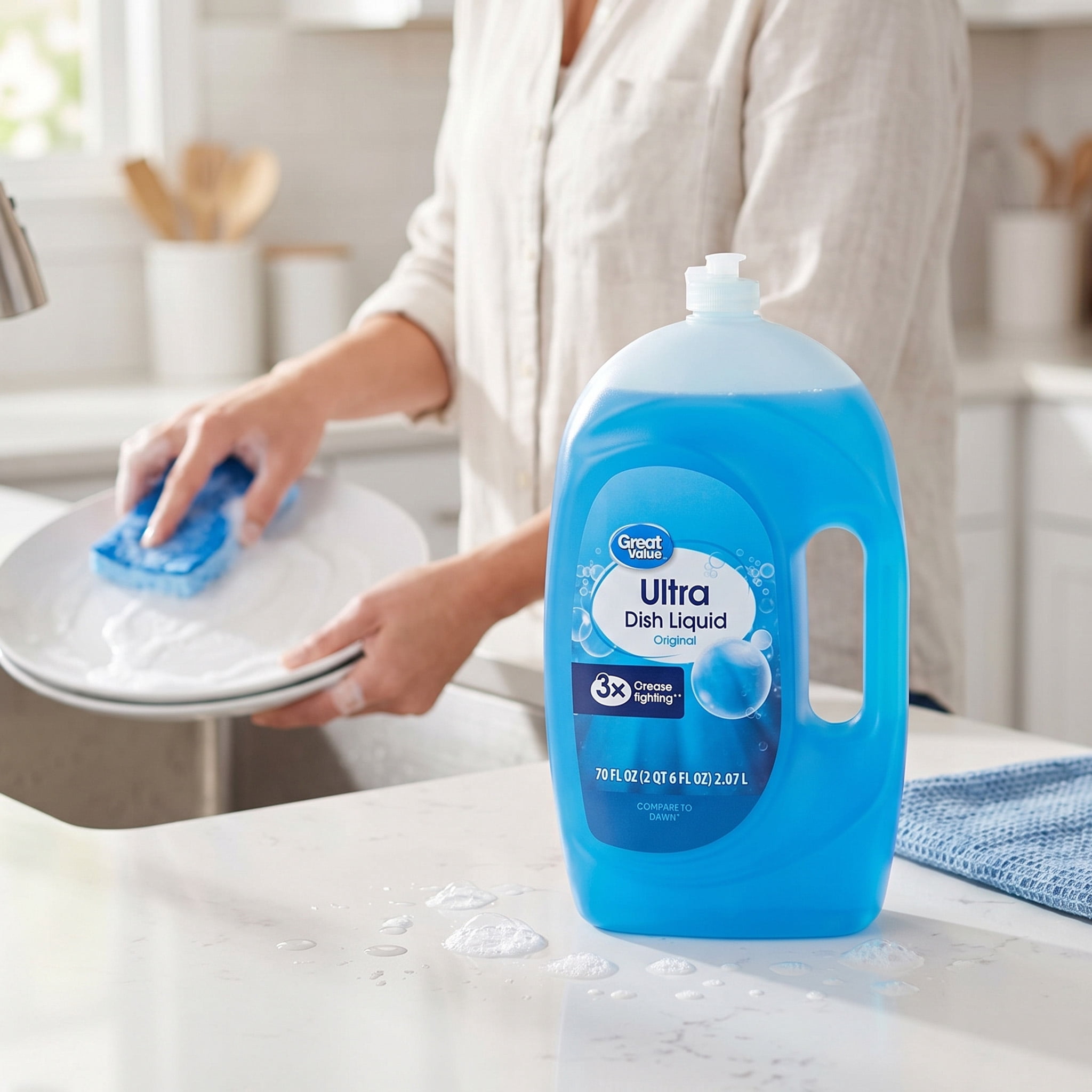 (2 pack) Great Value Ultra Original Dish Liquid, 70 fl oz