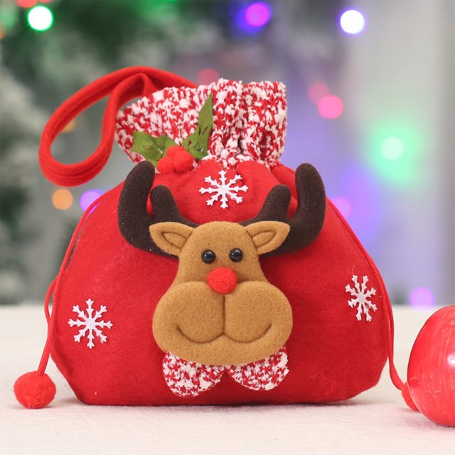 Ganfancp Bolsas con Asas para Regalos Navideños Artículos para Fiestas Navideñas Bolsas para Caramelos Bolsas para Decoración Navideña y Manzanas Bolsas para Regalos Atrás Ofertas de La Semana 1X Bol