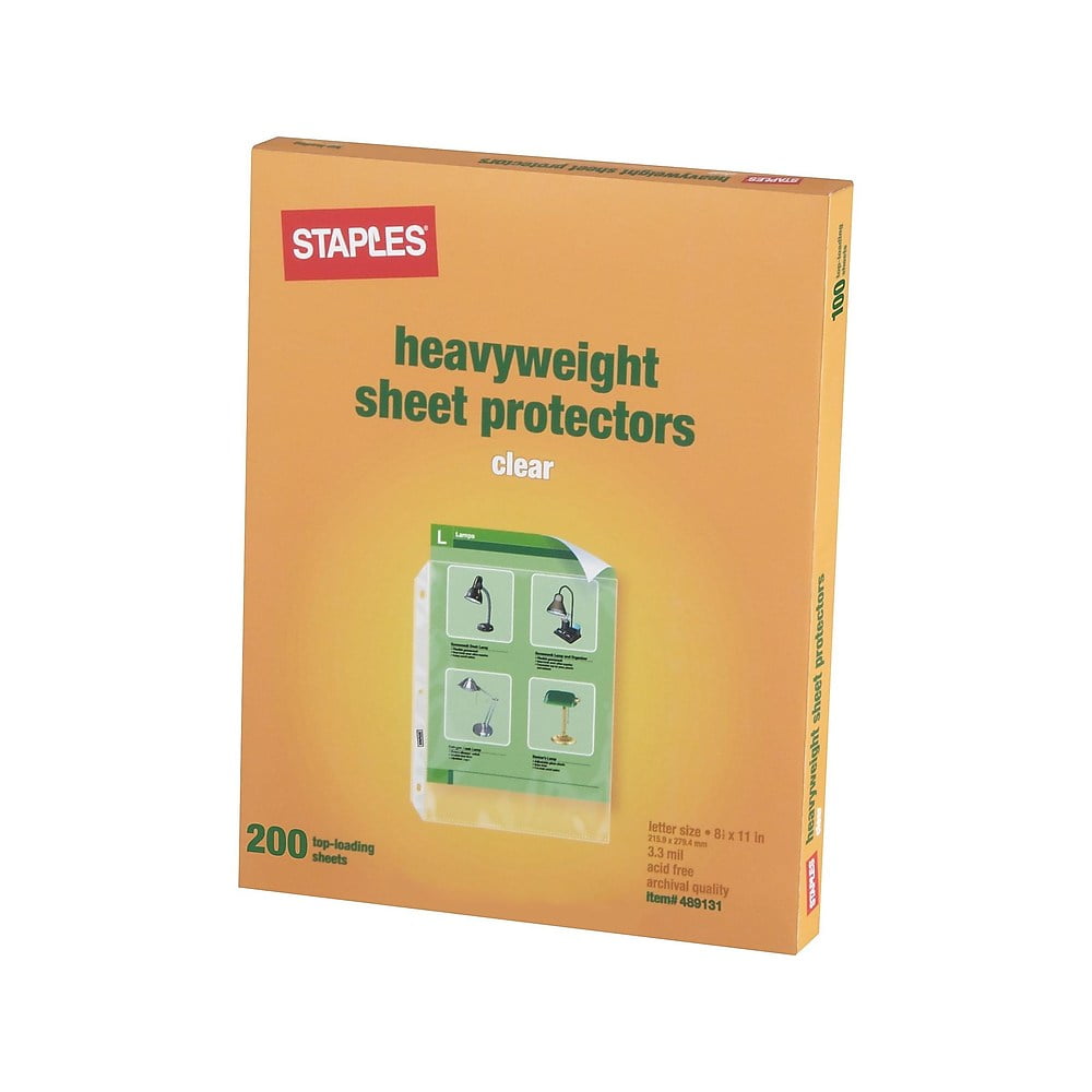 Staples Clear Sheet Protectors 200/Pack 10525 New---FREE SHIPPING 