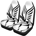 thumbnail image 2 of FMSHPON Set of 2 Car Seat Covers Flying Pegasus Winged Horse Side View Black and White Universal Auto Front Seats Protector Fits for Car,SUV Sedan,Truck, 2 of 5