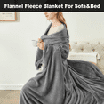thumbnail image 6 of COOKEY Fleece Blanket Throw Size Dark Gray - 300GSM Soft Fluffy Microfiber Anti-Static Blanket 50"x60" for Couch Bed, 6 of 11