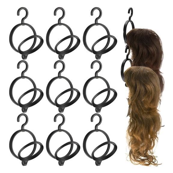 XIBUFE Foldable Wig Hanger Stand, Smooth Plastic Wall Hook for Hairpieces & Extensions, Space Saving Closet Organizer for Hats Scarves Jewelry, Slip Resistant Display Holder, 9.4 Inch Wide
