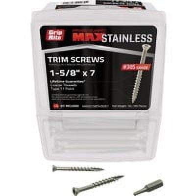 Grip Rite MAXS158TH3051 #7 x 1-5/8 in. Stainless Steel Trim Screw (1lb -Pack)