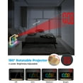 thumbnail image 2 of Wiher Projection Alarm Clock,7.4 in LED Mirror Digital Clocks Projection on Ceiling Wall,with RGB Night Light,USB C Charging Port,Auto Dimming,Modern Desk Clock for Bedroom Decor - Gold, 2 of 9