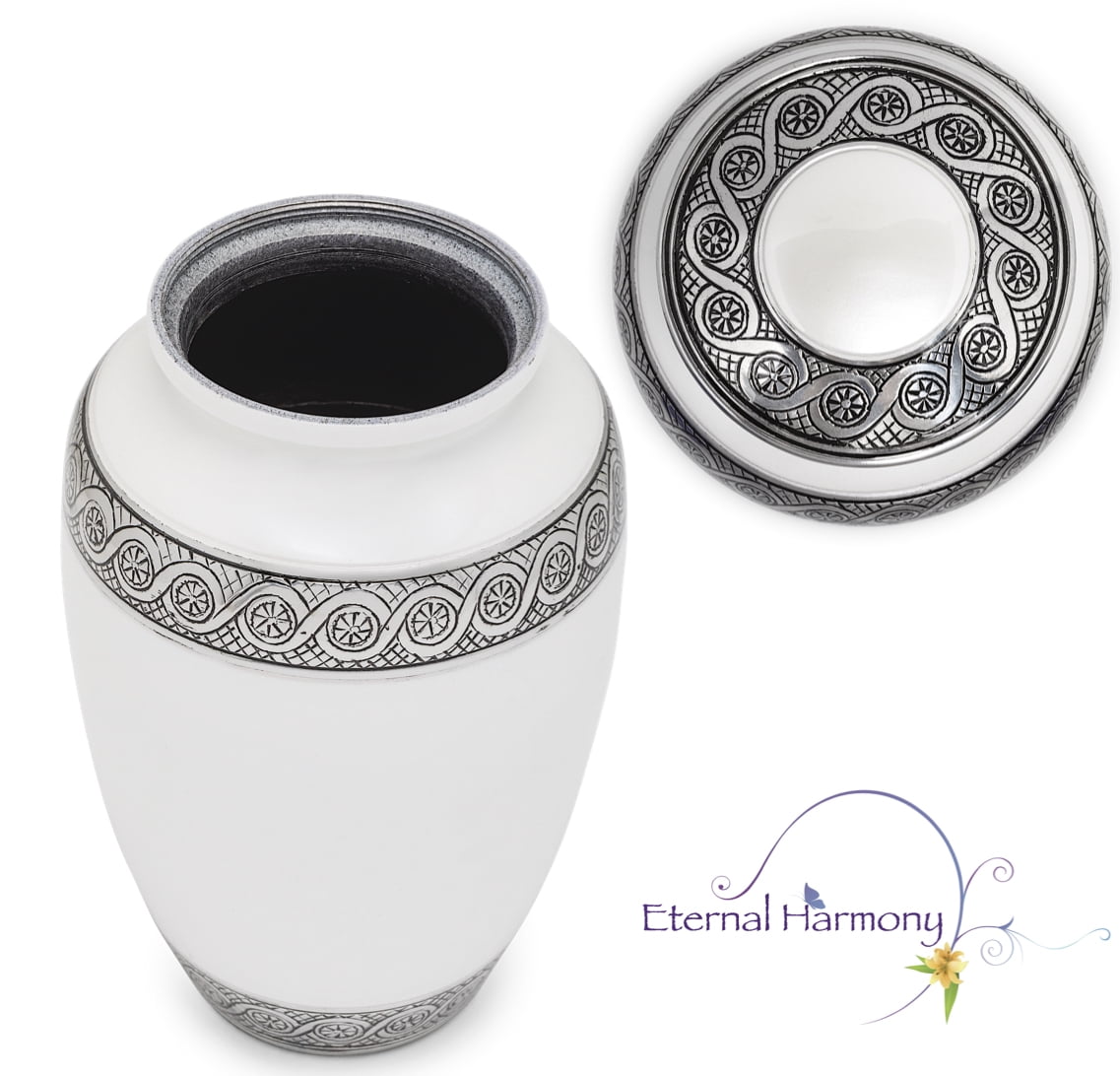 Eternal Harmony Cremation Urn for Human Ashes | Memorial Urn Carefully Handcrafted with Elegant Finishes to Honor and Remember Your Loved One | Adult Urn Large Size with Beautiful Velvet Bag