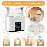 Baby Bottle Warmer, Lychee 4-in-1 Double Bottles Warmer & Sterilizer Fast Milk Warmer Babies Food Heater/Defrost with LCD Touch Display & 48H Accurate Temperature Control for Breastmilk/Formula
