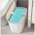 thumbnail image 7 of Coollooc Bathroom Trash Can with Lid-8L/2.1 Gallon Slim Garbage Can-Rectangle Press Type Lid Trash Bin for Narrow Office, Kitchen, Bedroom, Toilet-Soft Close, 7 of 7