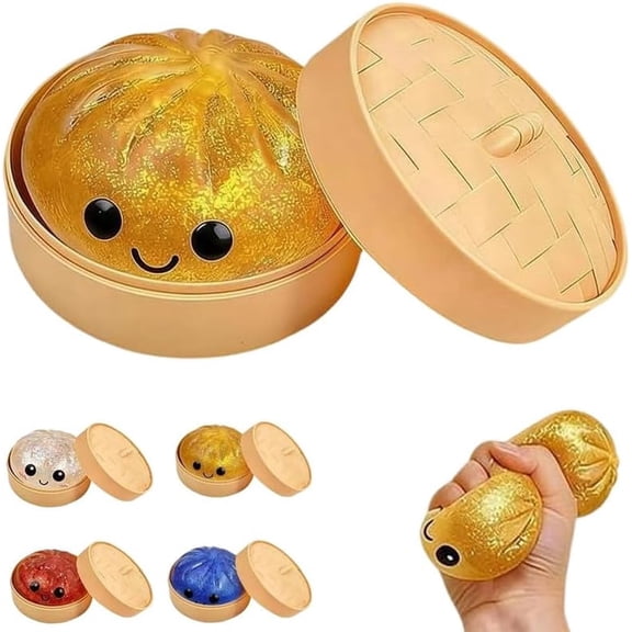 Dumpling Squishies Toys, Glitter Dumpling Mystery Box, Colorful Dumplings Stress Relief Balls Fidget Sensory Toys