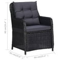 thumbnail image 4 of vidaXL Chaises de Jardin 2 Pcs avec Coussins en Rotin Poly Noir, 4 of 5