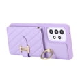thumbnail image 4 of for Samsung Galaxy A52 4G/5G Detachable Shoulder Strap Wallet Case, with Card Slots & 360-degree Rotation Stand Ring Flip Premium PU Leather Protective Cover Lanyard for Women Girls, Purple, 4 of 9