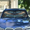 thumbnail image 4 of Qxltty Golden Winged Crow Pattern Car Windshield Sunshades Foldable UV Rays Sun Visor Protector Keep Your Vehicle Cool 55×27.6in, 4 of 8