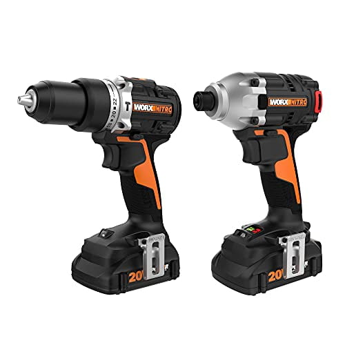 Worx WX971L 20V Nitro Impact Driver & Hammer Drill Power Share Combo