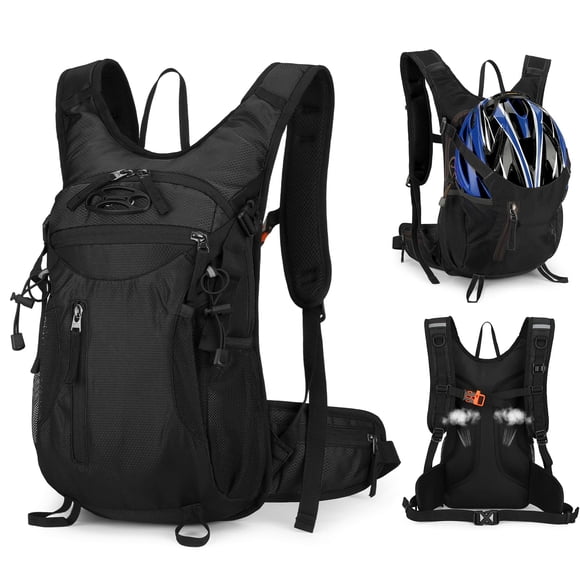 Mochila de Senderismo Outplea 15L Impermeable con Correa en el Pecho Negra
