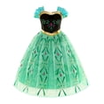 thumbnail image 4 of Girls Light-Up Princess Costume, Emerald Green & Black LED Party Gown, Magical Winter Fancy Dress for Halloween, Christmas, Cosplay & Birthday, 4 of 5