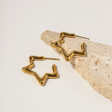 Star Earrings, Drop Earrings, 16K Gold-Plated, Gift for her