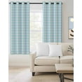 thumbnail image 2 of Aqua Blue Green Blackout Curtains for Bedroom Living Room Darkening Curtains 84 Inch Length 2 Panels Set Checkered Plaid Gingham Lattice Trellis Window Curtain Window Treatment Grommet Drapes 42"x84", 2 of 9