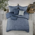 thumbnail image 4 of Madison Park Walter Farmhouse Inspired 7-Piece Queen Comforter Set, Navy, 4 of 5