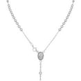 thumbnail image 3 of SuperJeweler Sterling Silver Rosary Cross Necklace With Y Strand on 4mm Ball Chain, 18 Inches For Women, 3 of 5