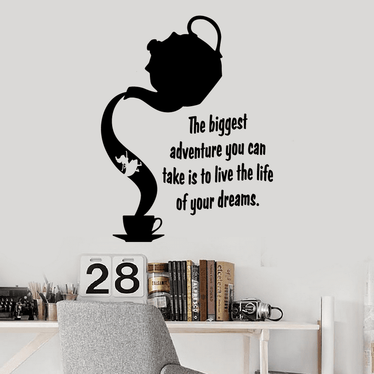 The Biggest Adventure You Can Take Is To Live The Life Of Your Dreams -  Quote Alice In Wonderland Silhouette Vinyl Wall Decal Sticker Art  Decoration