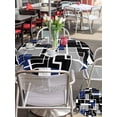 thumbnail image 5 of Outdoor Tablecloths with Umbrella Hole & Zipper, Navy Blue Black Geometric Round Tablecloth 54 Inch, Modern Color Block Abstract Waterproof Table Cloth, Patio/Pool/Picnic Table Covers, 5 of 8