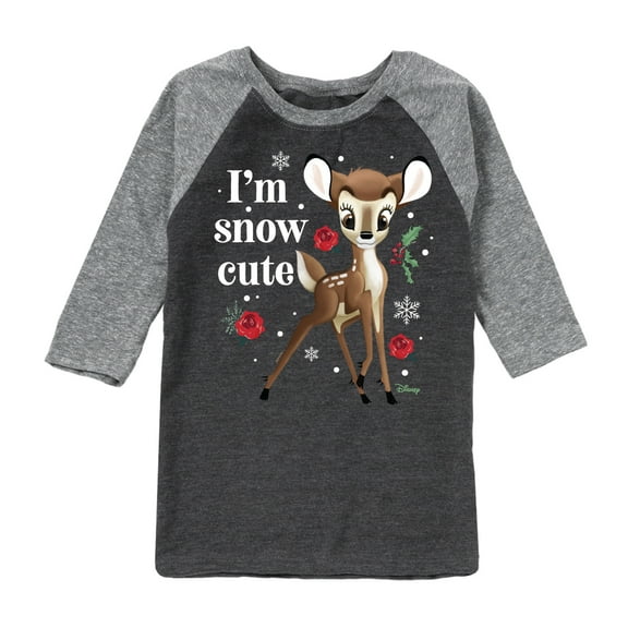 Disney Bambi - Christmas - I'm Snow Cute Roses - Toddler & Youth Raglan Graphic T-Shirt