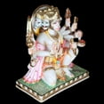 thumbnail image 3 of Hanuman Statue Murti 12 inches Large Gold Leaf Panchmukhi Hanuman Marble Blessing 5 Faces Hanuman Figurine Hanuman Hindu Monkey god of Devotion Power Energy Celibacy Bhakti Home Temple Gifts Sculpture, 3 of 7