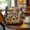 thumbnail image 3 of LedBack Skull Print Satchel Purse for Women Medium Size Leather Hobo Bag Crossbody Bag Zipper Shoulder Bag with Adjustable Strap for Travel Shopping Work, Yellow, 3 of 7