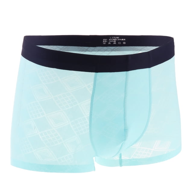 Pantalones Cortos De cinturo Baja Hombres Pantalones Cortos De Malla Bolsa De Bombeo, 4 Tamaños, M-XXL XL azul claro Yinane Ropa interior de calzoncillos de hombre